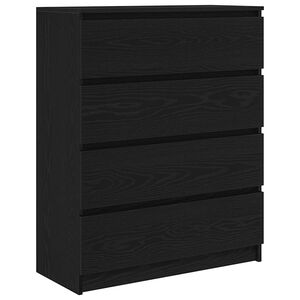 vidaXL Sideboard Schwarz Eichen-Optik 80x35x99 cm Holzwerkstoff