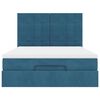 vidaXL Ottoman-Bett mit Matratzen & LEDs Dunkelblau 140x190 cm Samt