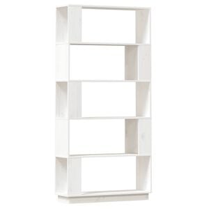 vidaXL B&uuml;cherregal/Raumteiler Wei&szlig; 80x25x163,5 cm Massivholz Kiefer