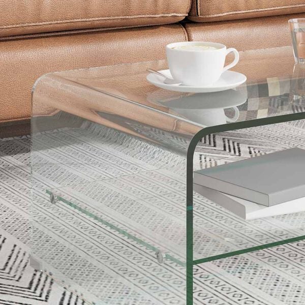 vidaXL Couchtisch Transparent 98×45×31 cm Hartglas