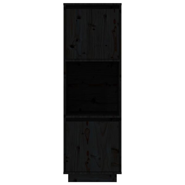 vidaXL Highboard Schwarz 38x35x117 cm Massivholz Kiefer