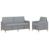 vidaXL Sofa Set mit Stauraum 2-tlg. Hellgrau Polyester