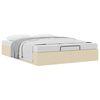 vidaXL Ottoman-Bett ohne Matratze Creme 140x190 cm Stoff