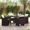 vidaXL Garten Essgruppe 5 pcs Braun Poly-Rattan