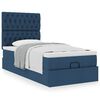 vidaXL Ottoman-Bett mit Matratze Blau 80x200 cm Stoff