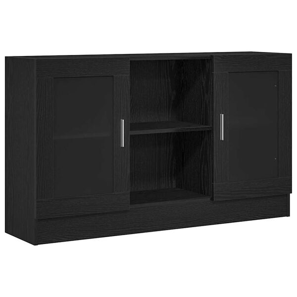 vidaXL Sideboard Schwarz Eichen-Optik 120 x 30,5 x 70 cm Holzwerkstoff