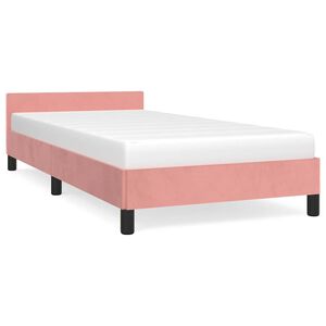 vidaXL Bettgestell mit Kopfteil ohne Matratze Rosa 90x190 cm Samt