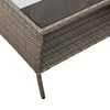 vidaXL Gartensofa 2-Sitzer mit Kissen & Tisch Grau Poly Rattan