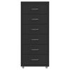 vidaXL Aktenschrank mit Rollen Schwarz 28x41x69 cm Metall