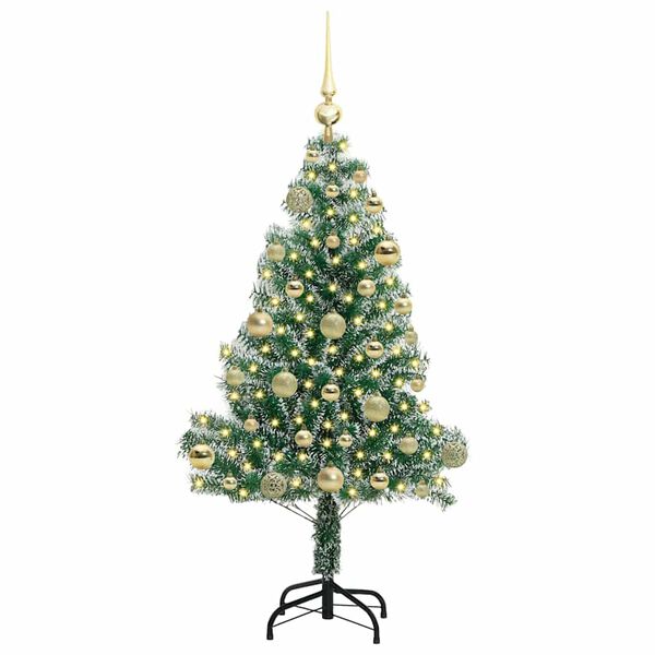 vidaXL K&uuml;nstlicher Weihnachtsbaum beschneit mit LED Licht 120 cm