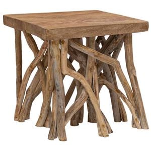 vidaXL Couchtisch aus Rundholz 40x40x40 cm Massivholz