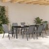 vidaXL Garten Essgruppe 7 pcs Grau und Schwarz