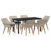 vidaXL Garten Essgruppe 7 stk. Hellgrau Poly-Rattan