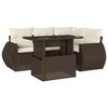 vidaXL 5-tlg. Garten-Sofagarnitur mit Kissen Braun Poly Rattan