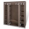 vidaXL Stoffschrank mit Fächern und Stangen 45×150×176 cm Braun