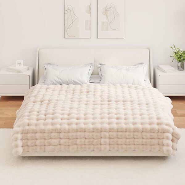 vidaXL Kunstfell Kaninchenfell Decke 4 pcs Beige 150 x 220 cm
