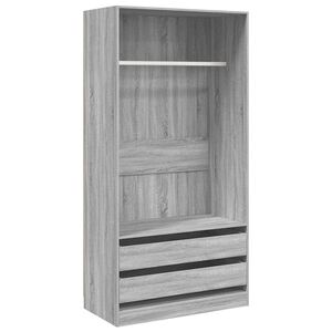 vidaXL Kleiderschrank Grau Sonoma 100x50x200 cm Holzwerkstoff