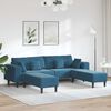vidaXL Sofa 3 pcs Blau 250 x 188 x 76 cm Samt
