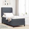 vidaXL Boxspringbett mit Matratze Dunkelgrau 200 x 90 cm Polyester