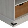 vidaXL TV-Schrank HALDEN mit Schiebet&uuml;r Wei&szlig; 110x40x60 cm Massivholz