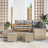 vidaXL Gartensofa-set mit Kissen 9 pcs Beige und Hellgrau Poly-Rattan