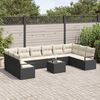 vidaXL Sofa Set mit Kissen 11 pcs Schwarz Poly-Rattan