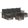 vidaXL Gartensofa-set 7 stk. Grau Poly-Rattan