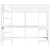 vidaXL Hochbett mit Schreibtisch Weiß 75x190 cm Massivholz Kiefer