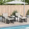 vidaXL Gartenm&ouml;bel-Set mit Kissen 5 pcs Schwarz und Wei&szlig;