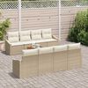 vidaXL Gartensofa-set mit Kissen 9 pcs Beige Poly-Rattan