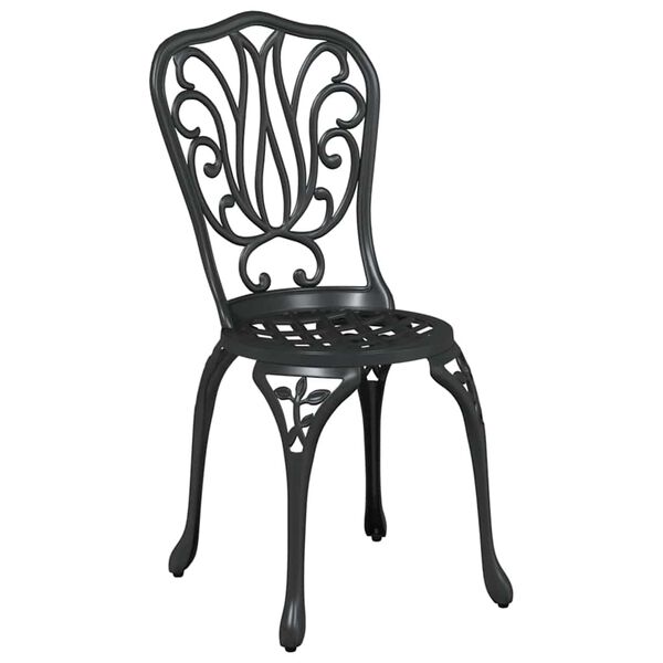 vidaXL Garten Bistro Set 3 pcs Schwarz Aluminium