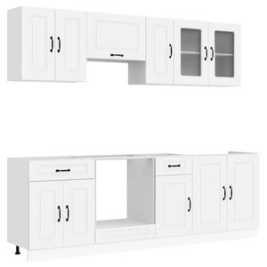 vidaXL 8-tlg. K&uuml;chenschrank-Set Kalmar Wei&szlig; Holzwerkstoff