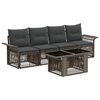 vidaXL Gartensofa-set 5 stk. Grau und Dunkelgrau Poly-Rattan