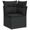 vidaXL Garten-Sofa-Set mit Speicher 5 pcs Schwarz Poly Rattan