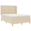 vidaXL Boxspringbett mit Matratze Creme 140 x 190 cm Stoff