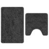 vidaXL Anti-Rutsch Badematten-Set 2 Stk. Dunkelgrau 50 x 50 cm PP