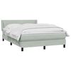 vidaXL Boxspringbett mit Matratze Hellgrau 160x220 cm Samt