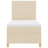 vidaXL Boxspringbett mit Matratze mit Kopfteil Creme 80 x 200 cm Stoff