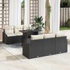 vidaXL Garten-Sofa-Set 7 pcs Schwarz und Creme 100 x 55 x 73 cm