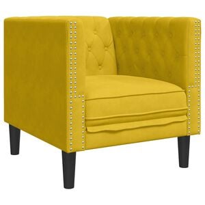vidaXL Chesterfield-Sessel Gelb Samt