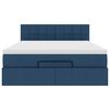 vidaXL Ottoman-Bett mit Matratze Blau 140x200 cm Stoff