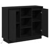 vidaXL LED-Sideboard Schwarz Eichen-Optik 90 x 32 x 75 cm