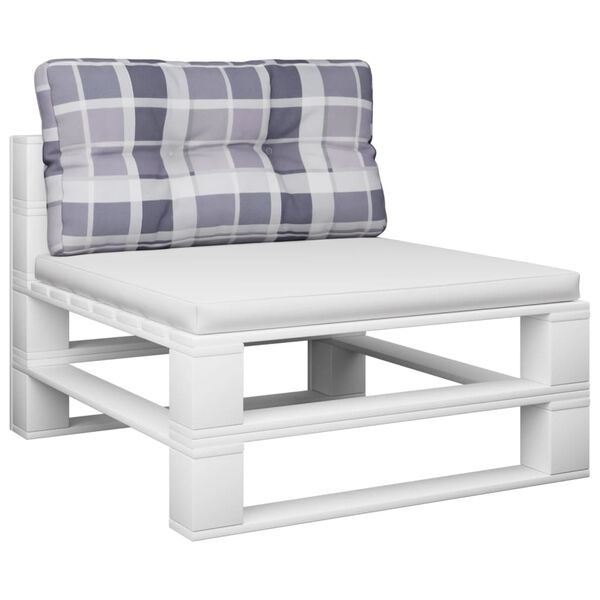 vidaXL Palettenkissen Grau Kariert 70x40x12 cm Stoff