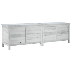 vidaXL Gartentruhe Wei&szlig; 198,5x50x56,5 cm Massivholz Tanne