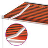 vidaXL Markise Manuell Einziehbar mit LED 300x250 cm Orange und Braun