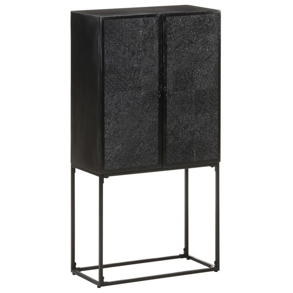 vidaXL Sideboard Schwarz 60x30x120 cm Massivholz Akazie und Mango