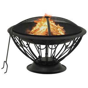 vidaXL Feuerstelle mit Sch&uuml;rhaken 75 cm XXL Stahl