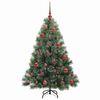 vidaXL K&uuml;nstlicher Weihnachtsbaum mit 150 LEDs Gr&uuml;n 150 cm PE und PVC