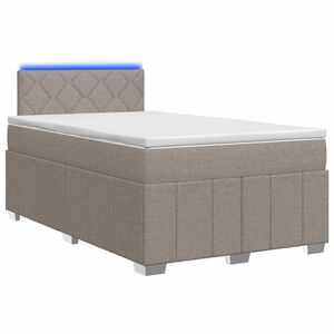 vidaXL Boxspringbett mit Matratze Taupe 120 x 190 cm Stoff