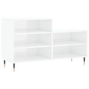 vidaXL Schuhregal Hochglanz-Wei&szlig; 102x36x60 cm Holzwerkstoff